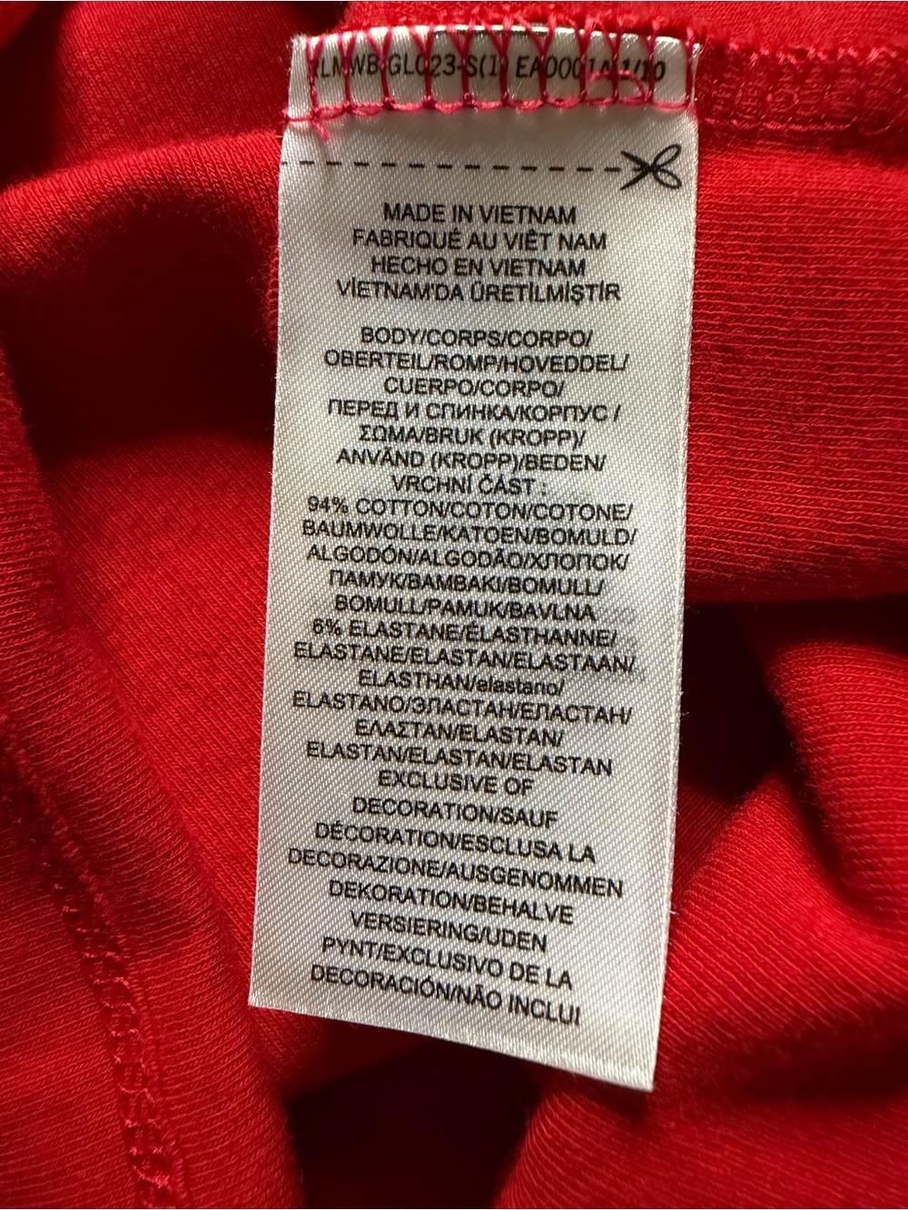 Lauren Ralph Lauren Red Boat Neck Short Sleeve Tee with Striped Cuffs - Large - Picture 9 of 9